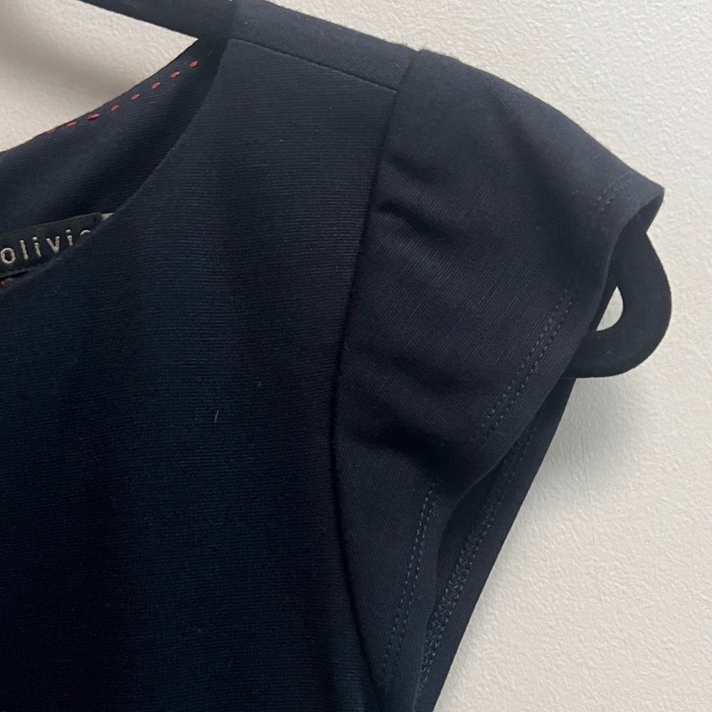 ALICE + OLIVIA Women’s Navy Blue Cap Sleeve Victoria Peplum Dress - size 6 - Picture 8 of 9